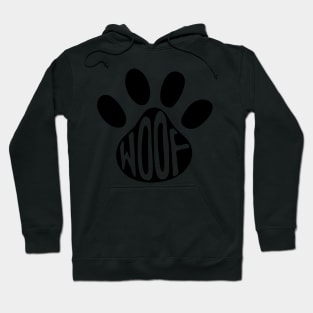 Woof Dog Paw Illustration Hoodie